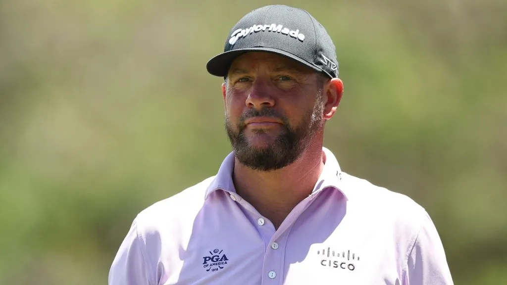 Michael Block of United States looks on from the 1st hole during the ISPS HANDA Australian Open at The Australian Golf Course on December 01, 2023. (Source: Mark Metcalfe/Getty Images)