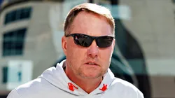 Head Coach Hugh Freeze of the Auburn Tigers walks to the stadium before the game against the Arkansas Razorbacks at Donald W. Reynolds Razorback Stadium on November 11, 2023 in Fayetteville, Arkansas.
