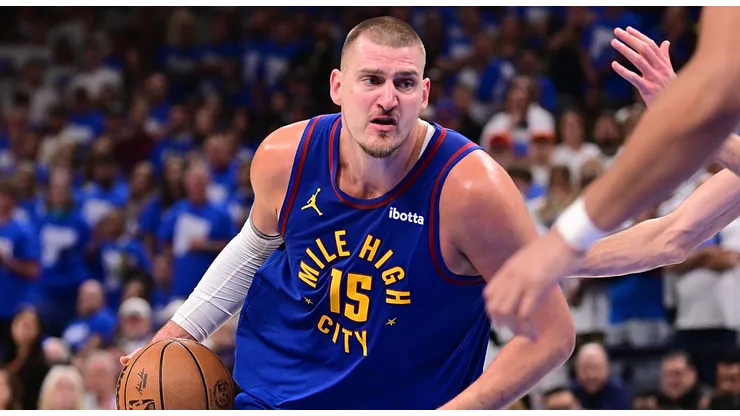 Nikola Jokic #15 of the Denver Nuggets drives during the second half of game five of the Western Conference semifinals against the Oklahoma City Thunder at Paycom Center on May 13, 2025 in Oklahoma City, Oklahoma.