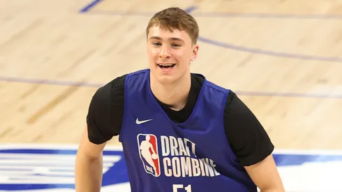 Cooper Flagg #51 warms up.