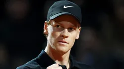 Jannik Sinner celebrates a point against Tommy Paul.