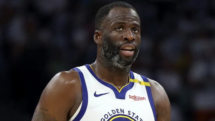 Draymond Green #23 of the Golden State Warriors reacts against the Minnesota Timberwolves during Game 5 of the Western Conference semifinals.