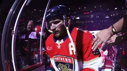 Matthew Tkachuk #19 of the Florida Panthers against the Toronto Maple Leafs at Amerant Bank Arena on May 16, 2025.