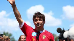 Charles Leclerc of Monaco and Scuderia Ferrari waves on the drivers parade prior to the F1 Grand Prix of Emilia-Romagna at Autodromo Internazionale Enzo e Dino Ferrari on May 18, 2025 in Imola, Italy.