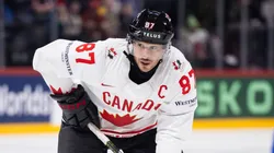 Sidney Crosby of Canada during the 2025 Ice Hockey World Championship match between Slovenia and Canada at Avicii Arena on May 10, 2025 in Stockholm, Sweden.