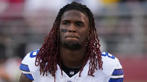 CeeDee Lamb #88 of the Dallas Cowboys is seen prior to a game against the San Francisco 49ers at Levi's Stadium on October 08, 2023 in Santa Clara, California.