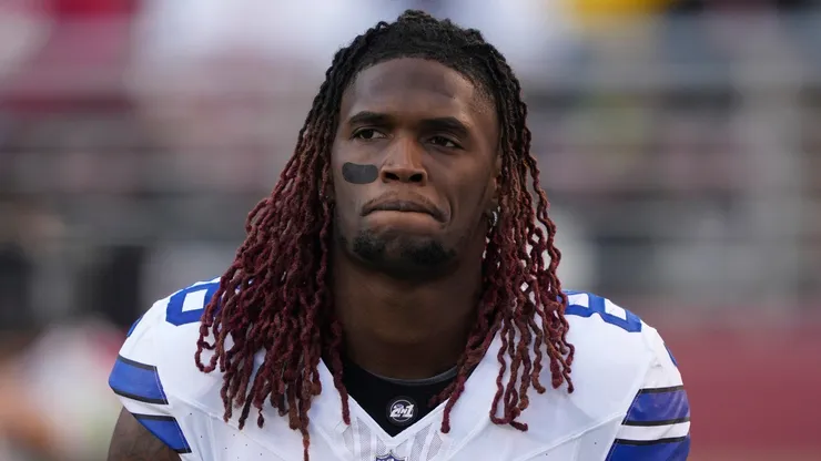 CeeDee Lamb #88 of the Dallas Cowboys is seen prior to a game against the San Francisco 49ers at Levi's Stadium on October 08, 2023 in Santa Clara, California.