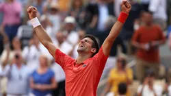 Novak Djokovic of Serbia celebrates.
