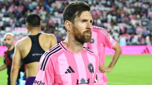 Lionel Messi #10 of Inter Miami CF reacts after the MLS match between Inter Miami CF and Orlando City at Chase Stadium on May 18, 2025 in Fort Lauderdale, Florida.