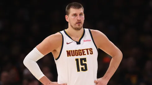 Nikola Jokic #15 of the Denver Nuggets looks on during the second half of Round Two Game One against the Oklahoma City Thunder of the 2025 NBA Playoffs at Paycom Center on May 05, 2025 in Oklahoma City, Oklahoma.