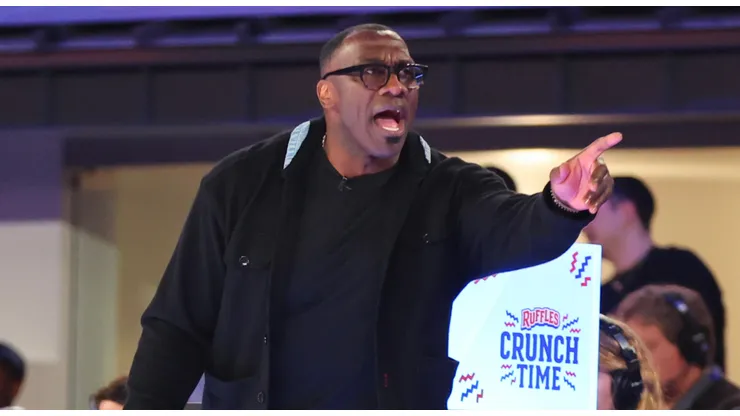 Team Shannon Coach Shannon Sharpe communicates to his team during the first half against Team Stephen A. during the Ruffles NBA All-Star Celebrity Game at Lucas Oil Stadium on February 16, 2024 in Indianapolis, Indiana.