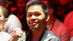 Manny Pacquiao poses for a photo ahead of the WBC World Featherweight title fight between Rey Vargas and Nick Ball on the Knockout Chaos boxing card at the Kingdom Arena on March 08, 2024 in Riyadh, Saudi Arabia.