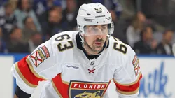 Brad Marchand #63 of the Florida Panthers waits for a faceoff against the Toronto Maple Leafs during the third period in Game Seven of the Second Round of the 2025 Stanley Cup Playoffs at Scotiabank Arena on May 18, 2025 in Toronto, Ontario, Canada.