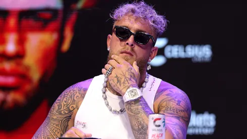 ake Paul looks on during a press conference at The Avalon on May 14, 2025 in Los Angeles, California.