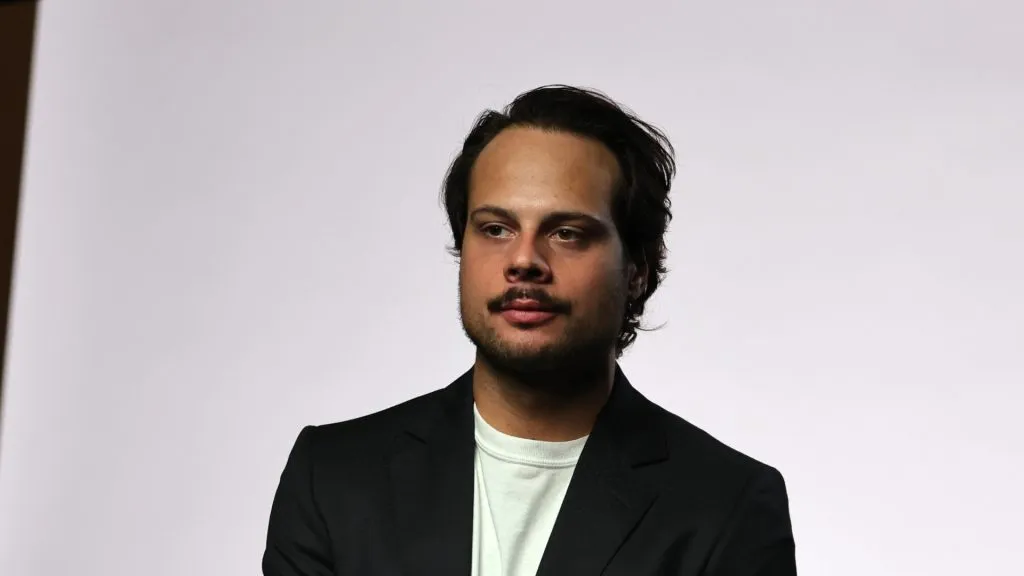 Auston Matthews of the Toronto Maple Leafs is interviewed during the 2022 NHL player media tour at Encore Las Vegas on September 15, 2022 in Las Vegas, Nevada.