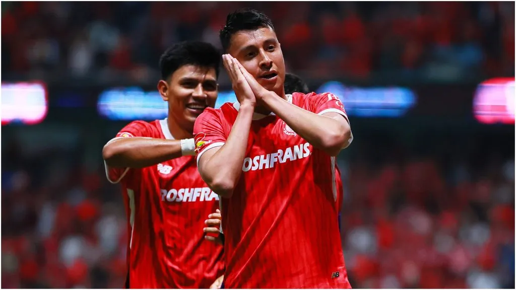 Edgar Lopez of Toluca celebrates after scoring – Manuel Velasquez/Getty Images