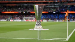 A detailed view of The UEFA Europa League Trophy prior to the UEFA Europa League 2023/24 final match between Atalanta BC and Bayer 04 Leverkusen at Dublin Arena on May 22, 2024.