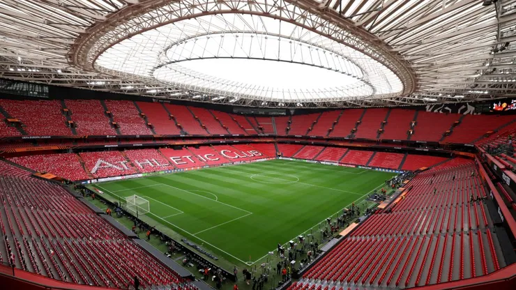 General view inside the stadium prior to the UEFA Europa League Final 2025 between Tottenham Hotspur and Manchester United at Estadio de San Mames.