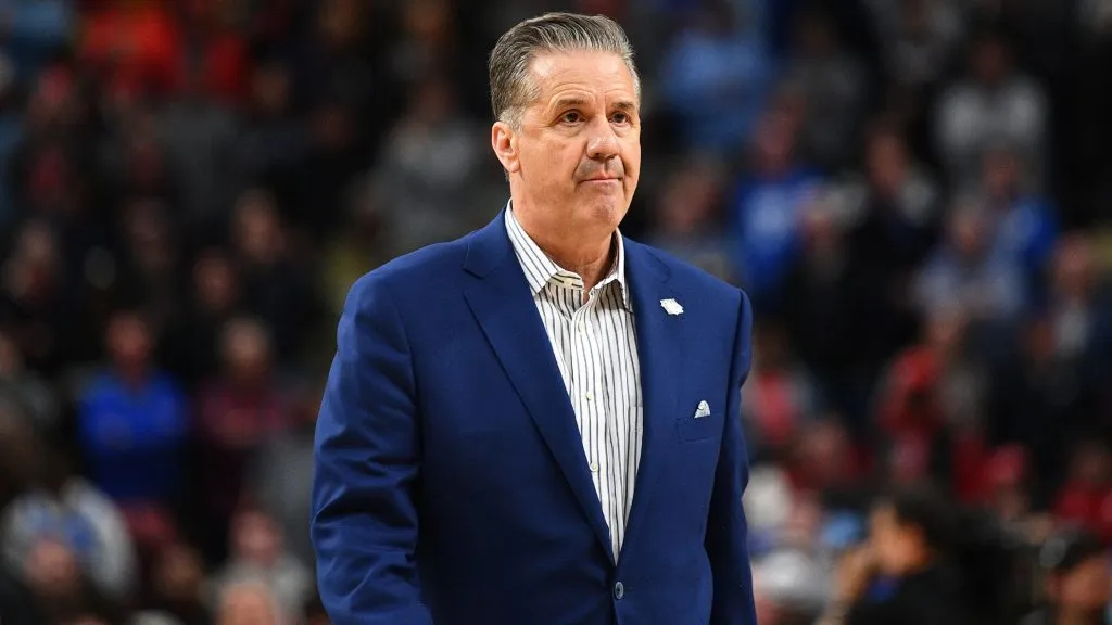 John Calipari of the Wildcats walks off the court after losing to the Oakland Golden Grizzlies during the second half in the first round of the NCAA Men’s Basketball Tournament in 2024. (Source: Joe Sargent/Getty Images)
