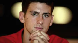 Novak Djokovic of Serbia and Montenegro relaxes during the BNP Paribas ATP Masters Series at the Palais Omnisports Paris-Bercy, November 2, 2005 in Paris, France.