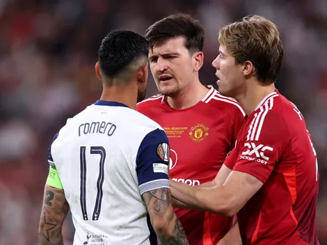 Video: Tempers flare as Harry Maguire refuses to shake hands with Spurs' Romero after Europa League final