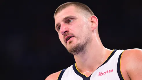 Nikola Jokic #15 of the Denver Nuggets during the first half of game seven of the Western Conference semifinals against the OKC.