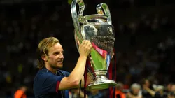 Ivan Rakitic of Barcelona holds the trophy as he celebrates victory after the UEFA Champions League Final between Juventus and FC Barcelona.