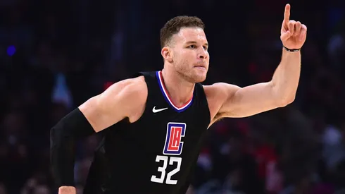 Blake Griffin #32 of the LA Clippers celebrates his basket during the first half against the Oklahoma City Thunder at Staples Center on January 4, 2018 in Los Angeles, California.