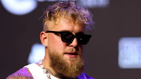 Jake Paul speaks during a press conference at The Avalon on May 14, 2025 in Los Angeles, California.