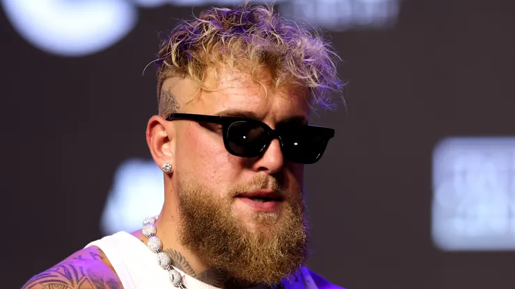 Jake Paul speaks during a press conference at The Avalon on May 14, 2025 in Los Angeles, California.