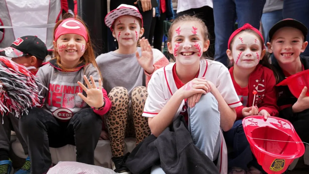 Cincinnati Reds fans gather during the Opening Day parade prior to a game against the San Francisco Giants at Great American Ball Park on March 27, 2025. (Source: Jeff Dean/Getty Images)