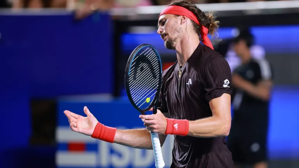 Alexander Zverev of Germany reacts during ATP 500 Mexican Open. (Hector Vivas/Getty Images)