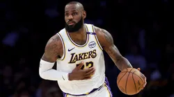 LeBron James #23 of the Los Angeles Lakers in action against the Chicago Bulls at Crypto.com Arena on March 22, 2025 in Los Angeles, California.