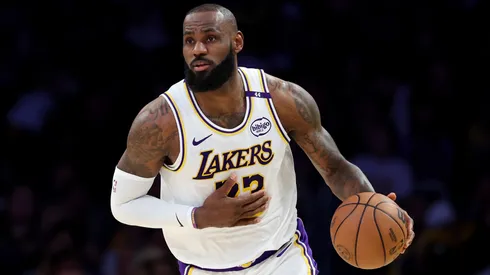 LeBron James #23 of the Los Angeles Lakers in action against the Chicago Bulls at Crypto.com Arena on March 22, 2025 in Los Angeles, California.