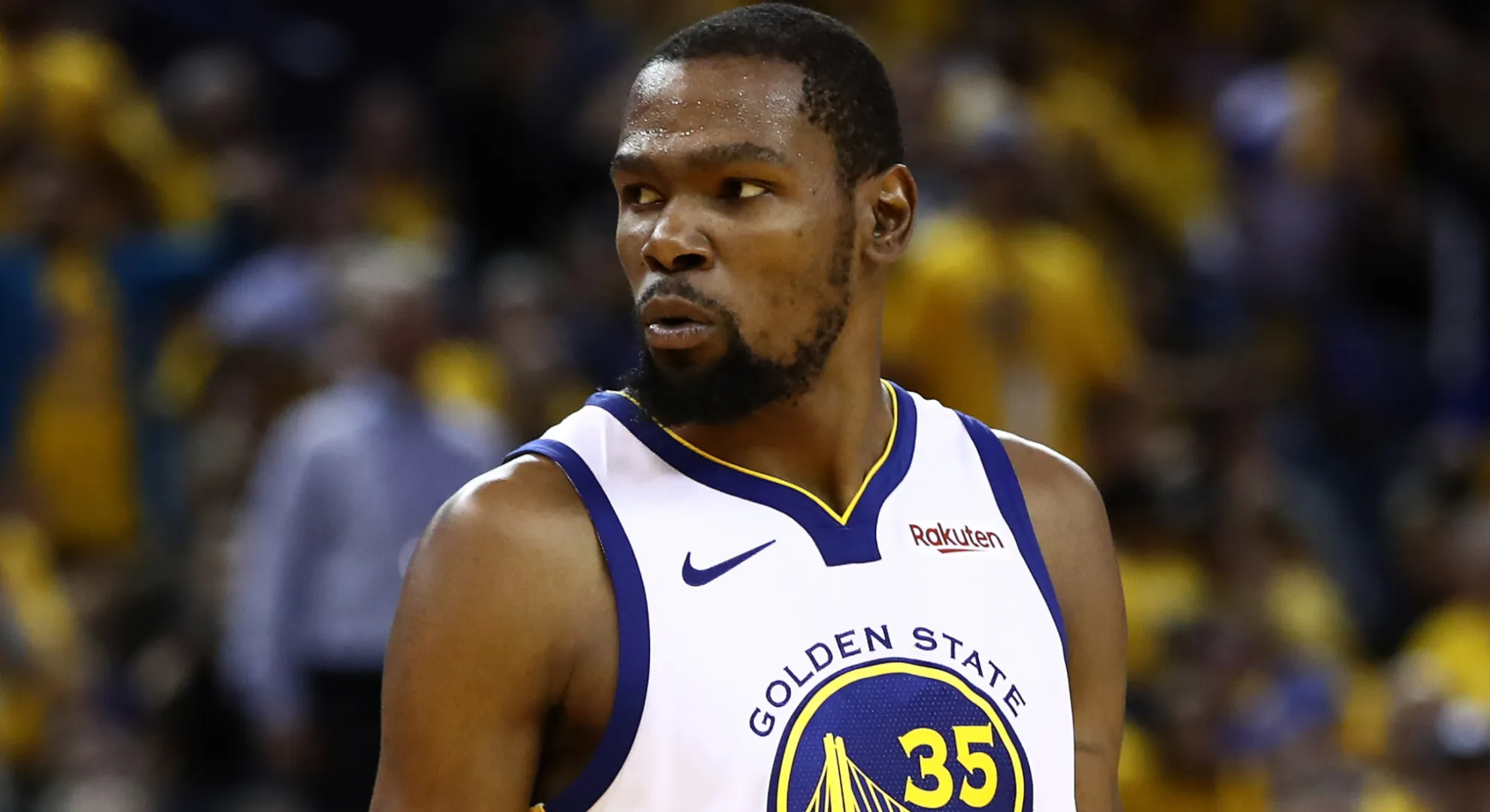 Kevin Durant playing for Golden State Warriors on 2019.