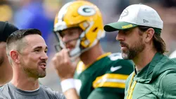 Matt LaFleur and Aaron Rodgers with the Green Bay Packers