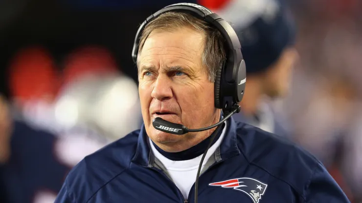 Head coach Bill Belichick of the New England Patriots looks on during the AFC Divisional Playoff Game against the Kansas City Chiefs at Gillette Stadium on January 16, 2016 in Foxboro, Massachusetts.