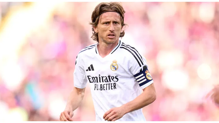 Luka Modric of Real Madrid CF looks on during the LaLiga match between FC Barcelona and Real Madrid CF at Estadi Olimpic Lluis Companys on May 11, 2025 in Barcelona, Spain.