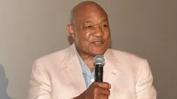 George Foreman speaks onstage during the Big George Foreman screening at Regal Atlantic Station on April 12, 2023 in Atlanta, Georgia.