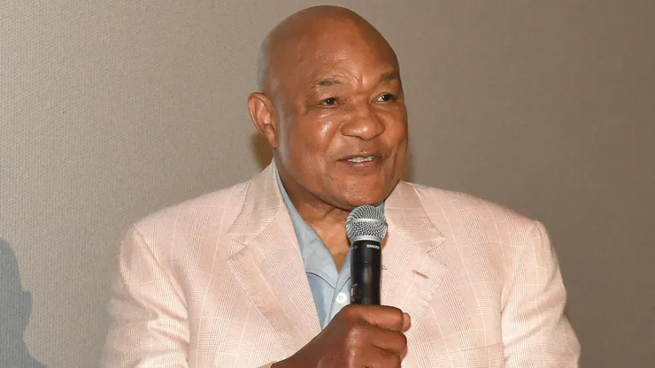 George Foreman speaks onstage during the Big George Foreman screening at Regal Atlantic Station on April 12, 2023 in Atlanta, Georgia.