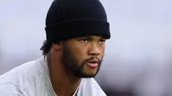 Quarterback Kyler Murray #1 of the Arizona Cardinals warms up before the NFL game at State Farm Stadium on November 26, 2023 in Glendale, Arizona. The Rams defeated the Cardinals 37-14.