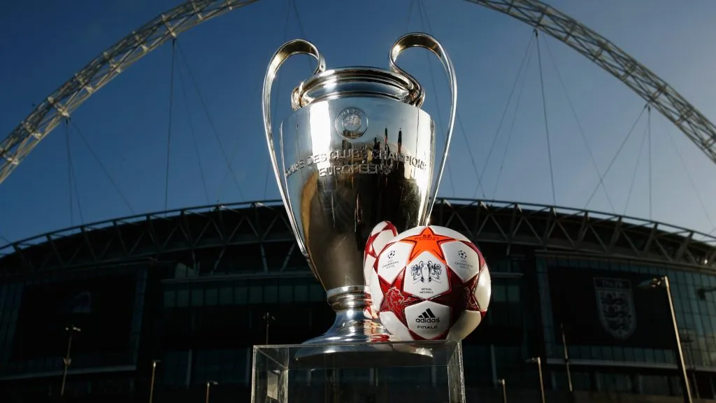 Adidas present the Official Match Ball for the 2011 UEFA Champions League Final at Wembley Stadium on March 3, 2011. (Source: Gary Prior/Getty Images for adidas)