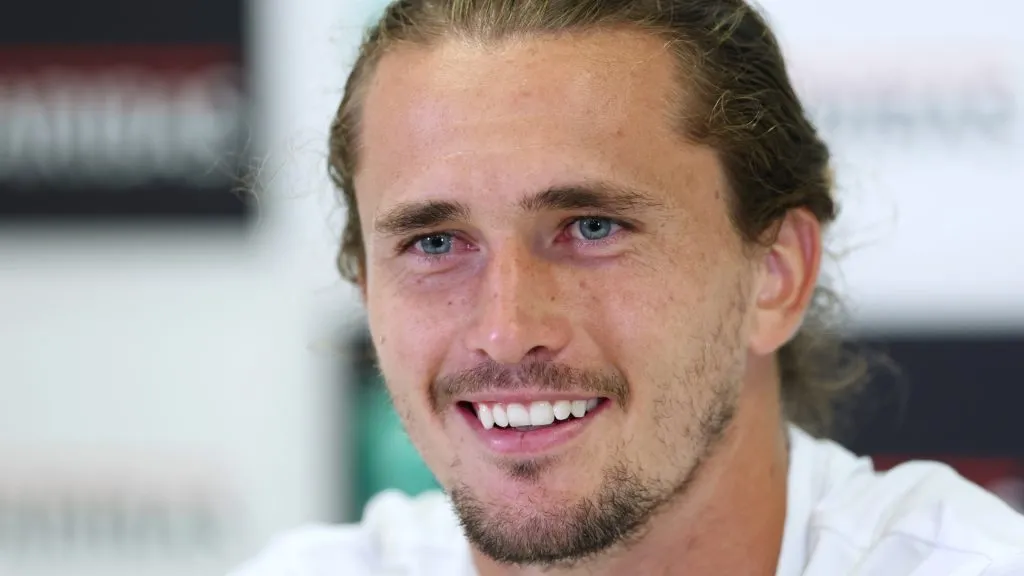 Alexander Zverev of Germany speaks during a press conference on Day Two of the Internazionali BNL D’Italia 2025 at Foro Italico on May 06, 2025. (Source: Dan Istitene/Getty Images)