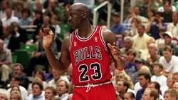 11 Jun 1997: Michael Jordan #23 of the Chicago Bulls moves on the court during game five of the NBA Finals against the Utah Jazz at the Delta Center in Salt Lake City, Utah. The Bulls defeated the Jazz 90-88 .
