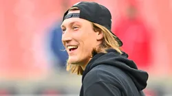 Trevor Lawrence #16 of the Jacksonville Jaguars reacts prior to a game against the Cleveland Browns at Cleveland Browns Stadium on December 10, 2023 in Cleveland, Ohio.Trevor Lawrence #16 of the Jacksonville Jaguars reacts prior to a game against the Cleveland Browns at Cleveland Browns Stadium on December 10, 2023 in Cleveland, Ohio.
