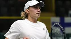 Emil Ruusuvuori of Finland reacts during the match against Tommy Paul of United States on the 2023 Davis Cup Finals.