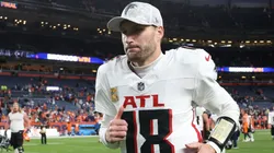 Quarterback Kirk Cousins #18 of the Atlanta Falcons leaves the field after losing to the Denver Broncos 38-6 at Empower Field At Mile High on November 17, 2024 in Denver, Colorado.