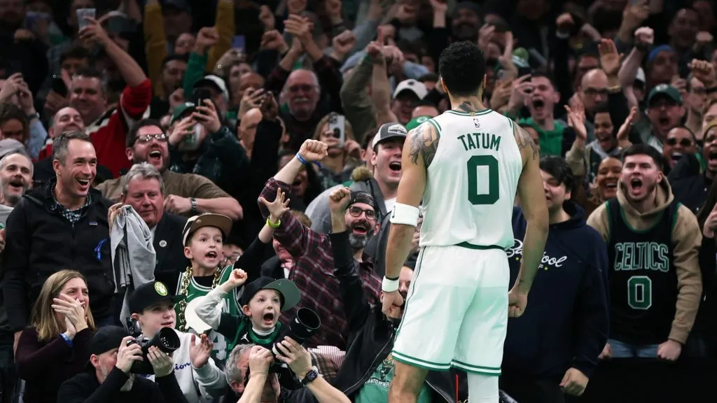 Fans cheer for Jayson Tatum #0 of the Boston Celtics after he scored against the Chicago Bulls during the fourth quarter at TD Garden on January 09, 2023. (Source: Maddie Meyer/Getty Images)