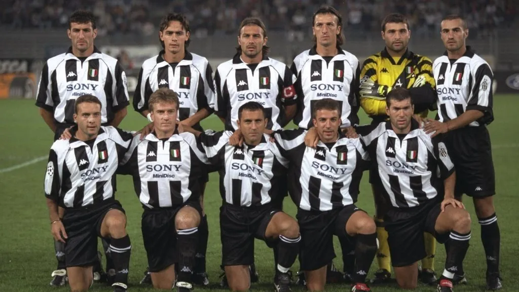 A group photgraph of the Juventus team before the Champions League match against Feyenoord in 1997. (Source: Gary M Prior/Allsport)