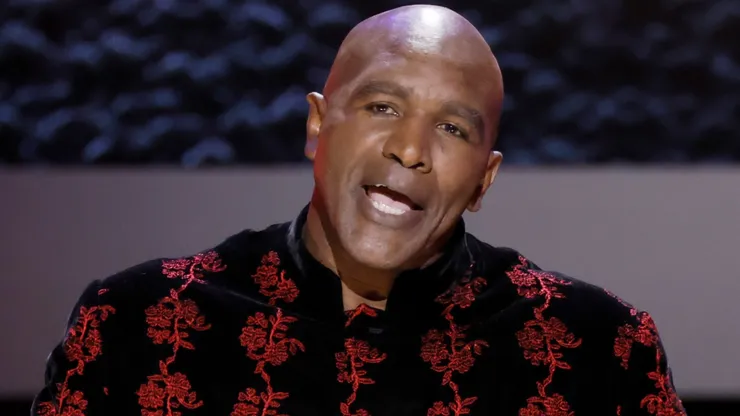 Evander Holyfield speaks onstage for CMT Giants: Alabama at The Fisher Center for the Performing Arts on January 17, 2024 in Nashville, Tennessee.